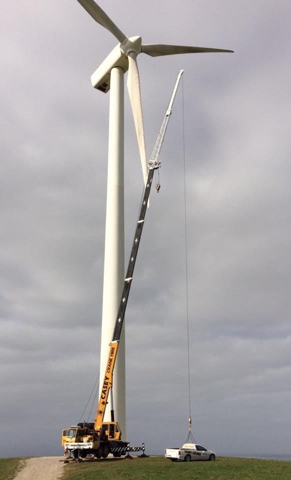 Casey Crane Hire wind turbine lifting project